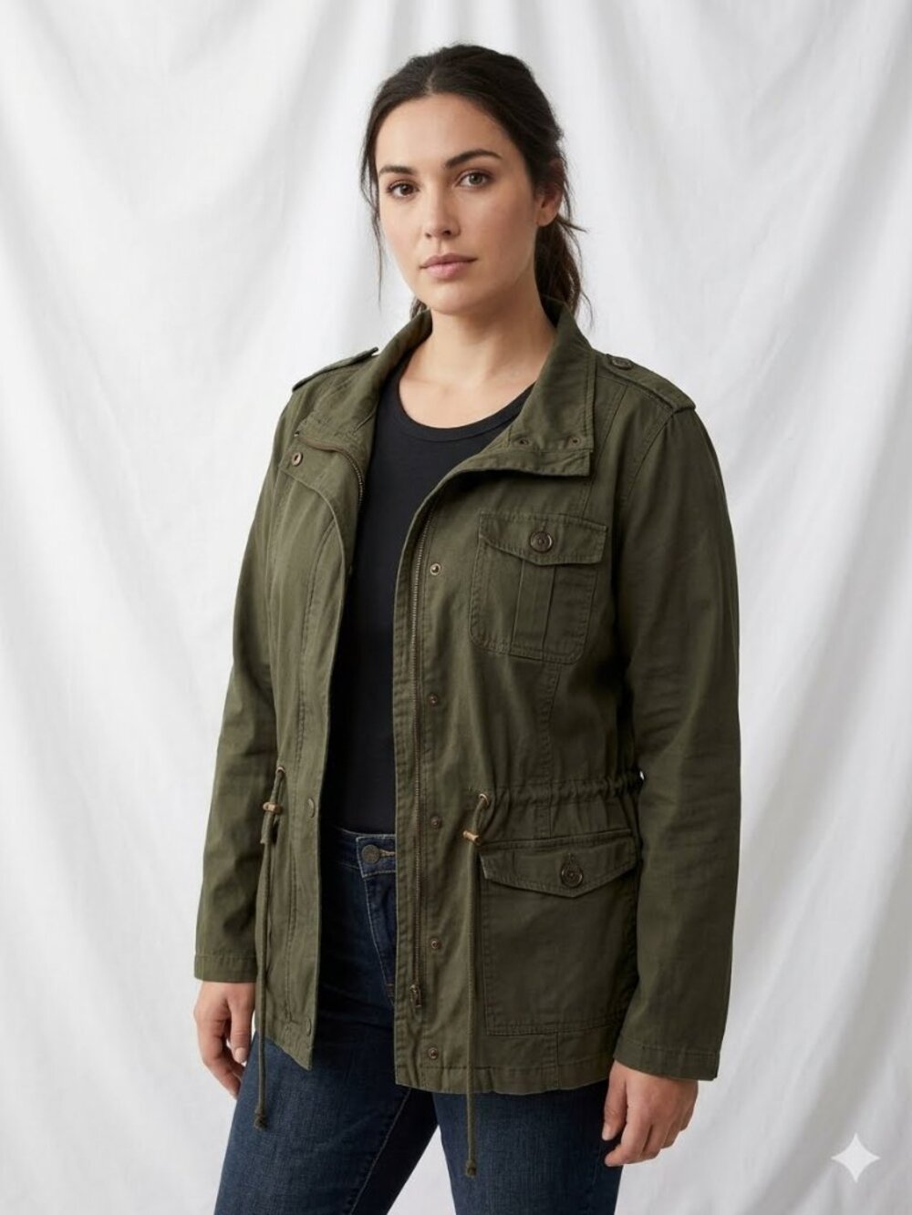C'est Toi   Olive Green Utility Jacket Size XL
